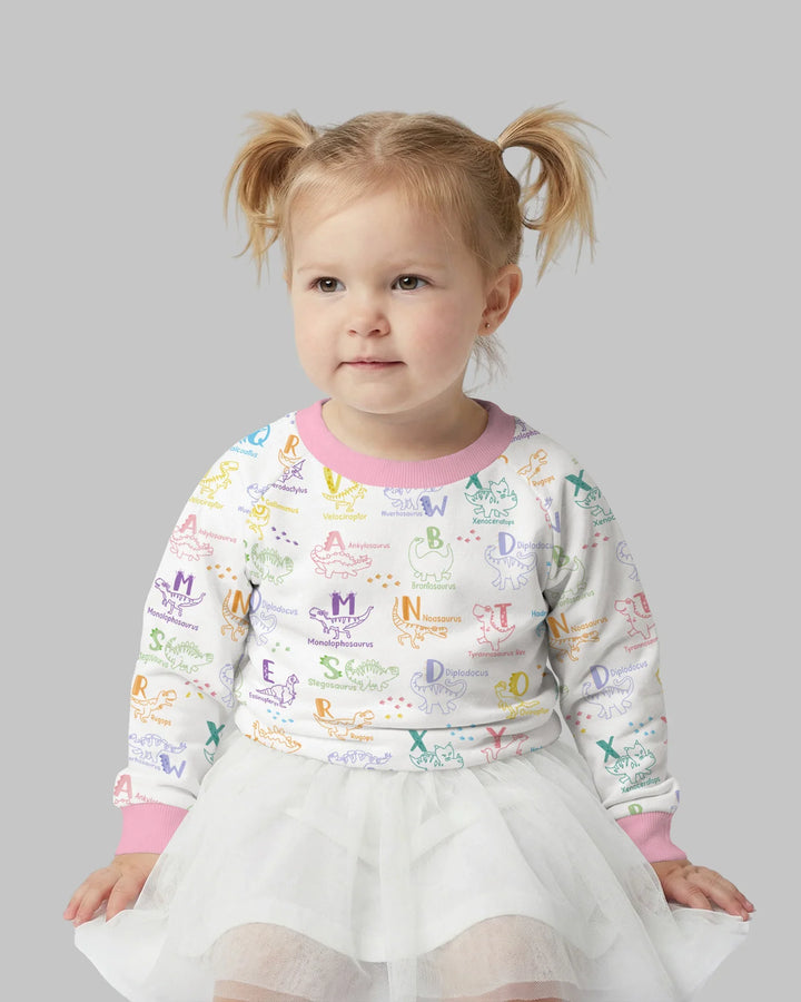 Dino Alphabet ABC Bamboo Crewneck Sweatshirt