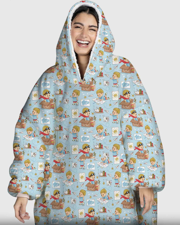 Tiny Explorer Tales Bamboo Blanket Hoodie