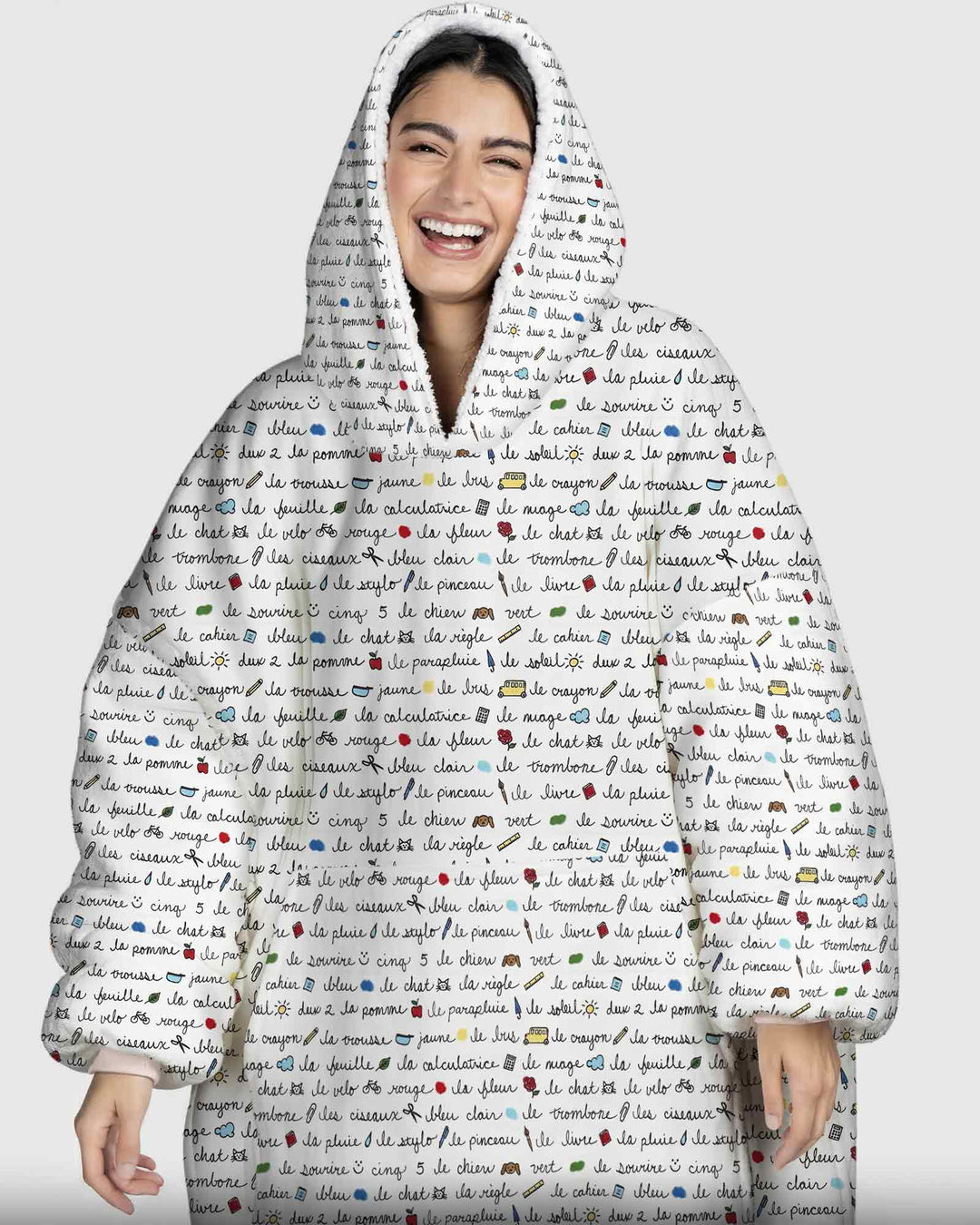 French Classroom Notes Bamboo Blanket Hoodie