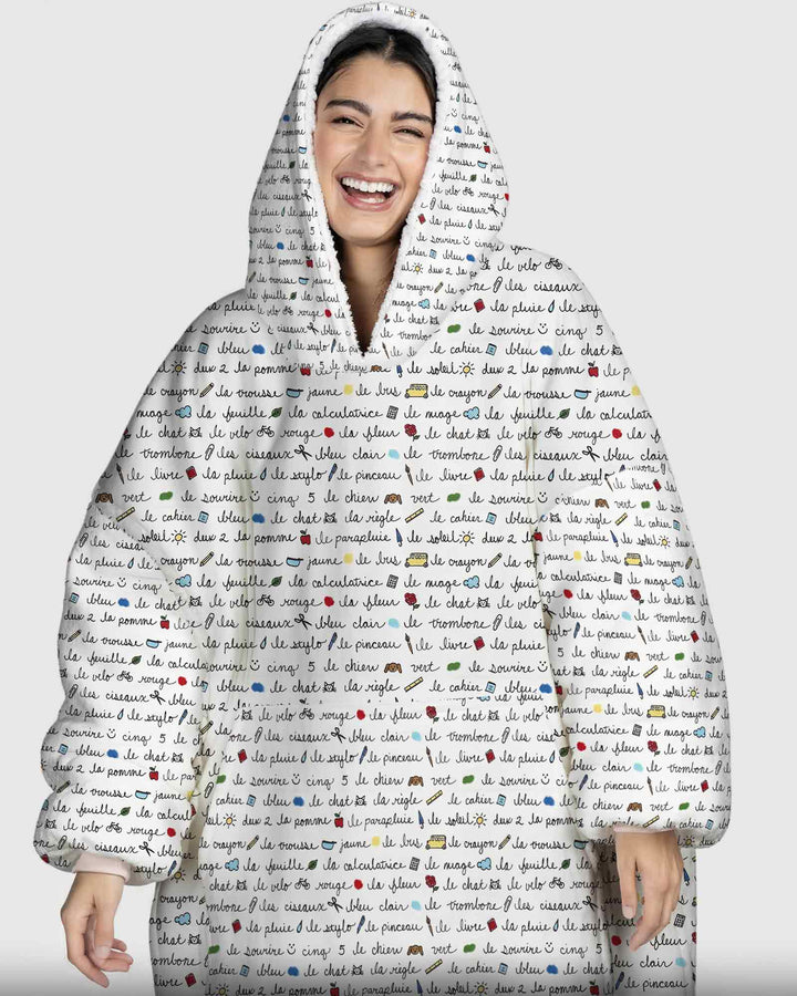 French Classroom Notes Bamboo Blanket Hoodie