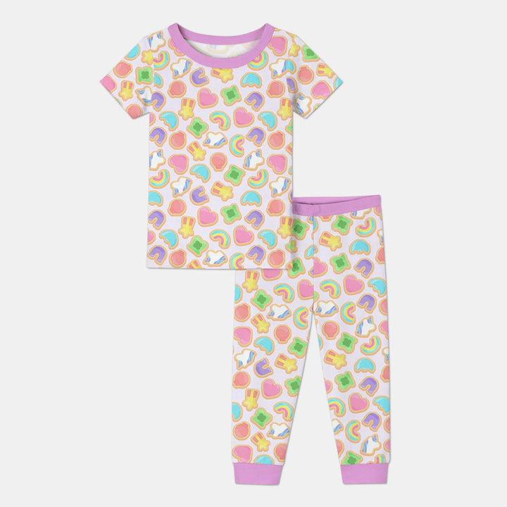 Lucky Marshmallow Cookies Bamboo Two Piece Short Sleeve Pajama Set