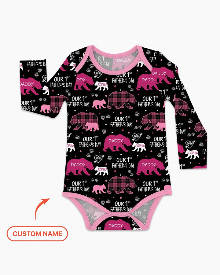 Our 1st Father's Day Daddy Bear & Me Matching Bamboo Bodysuit