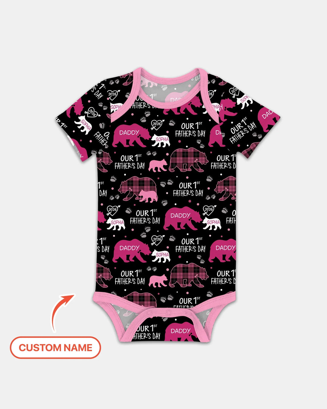 Our 1st Father's Day Daddy Bear & Me Matching Bamboo Bodysuit