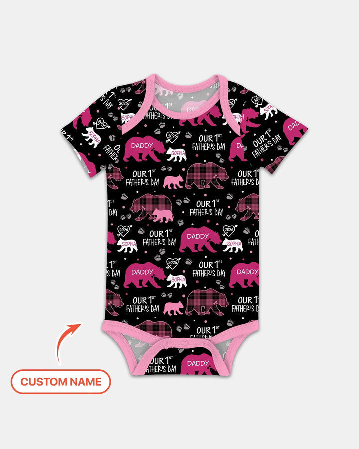 Our 1st Father's Day Daddy Bear & Me Matching Bamboo Bodysuit