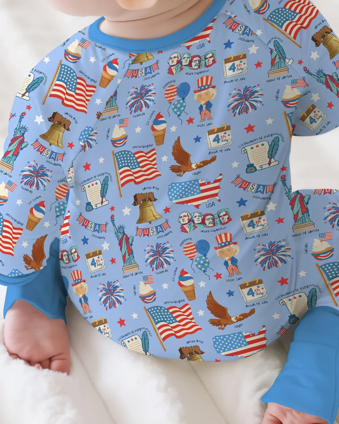 Hand Drawn Patriotic Iconic Bamboo Convertible Zippy