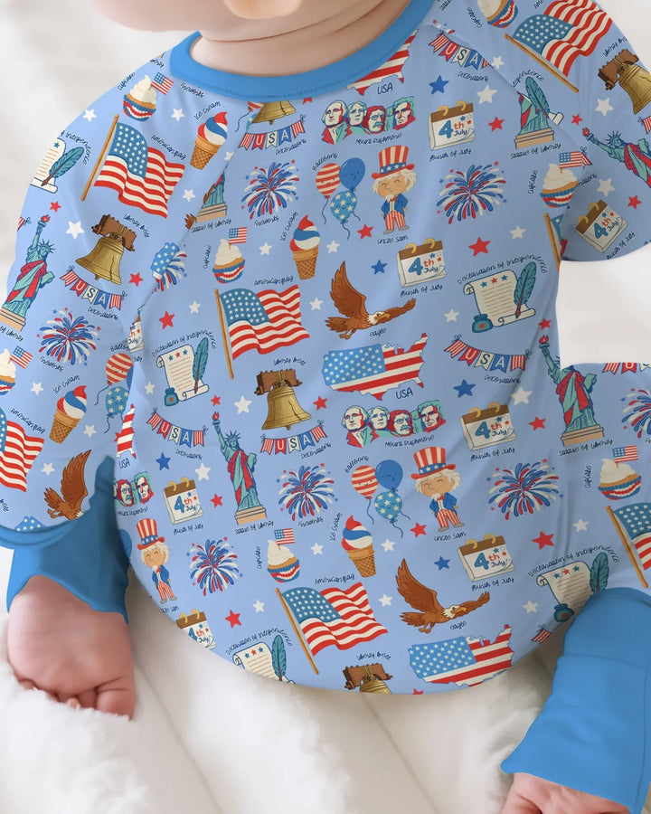 Hand Drawn Patriotic Iconic Bamboo Convertible Zippy