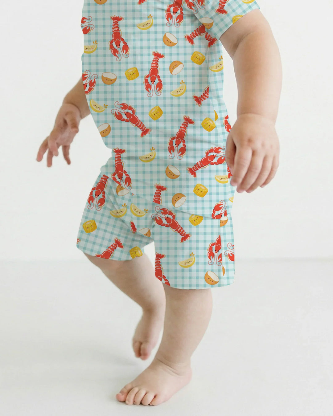 Preppy Crawfish Season Bamboo Two Piece Short Sleeve Shorts Pajama Set