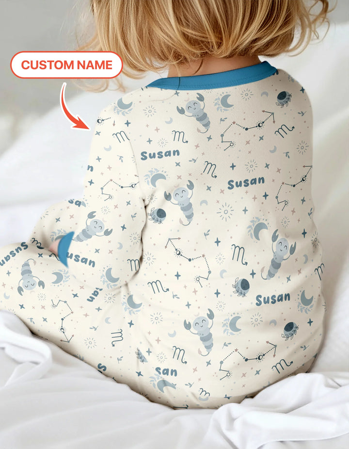 Bohemian Baby Zodiac Signs Custom Name Bamboo Convertible Zippy