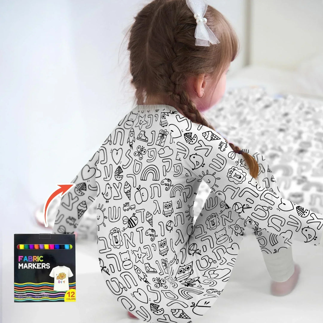Hebrew Alphabet Colorable Bamboo Convertible Zippy