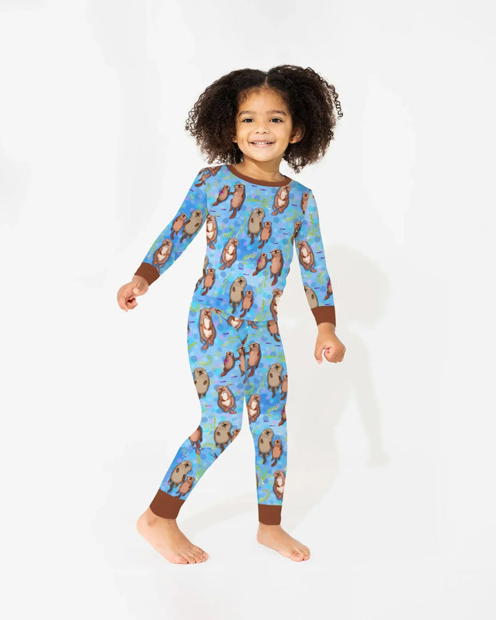 Otterly Together Bamboo Two Piece Long Sleeve Pajama Set