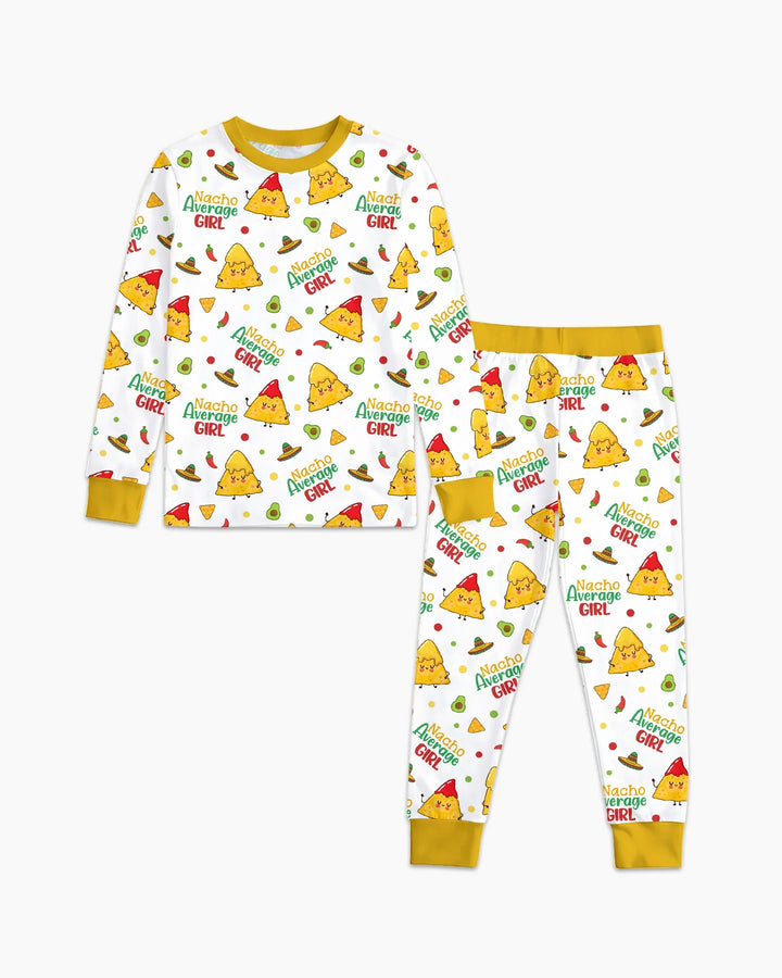 Lil Nacho Average Kid Bamboo Two Piece Long Sleeve Pajama Set