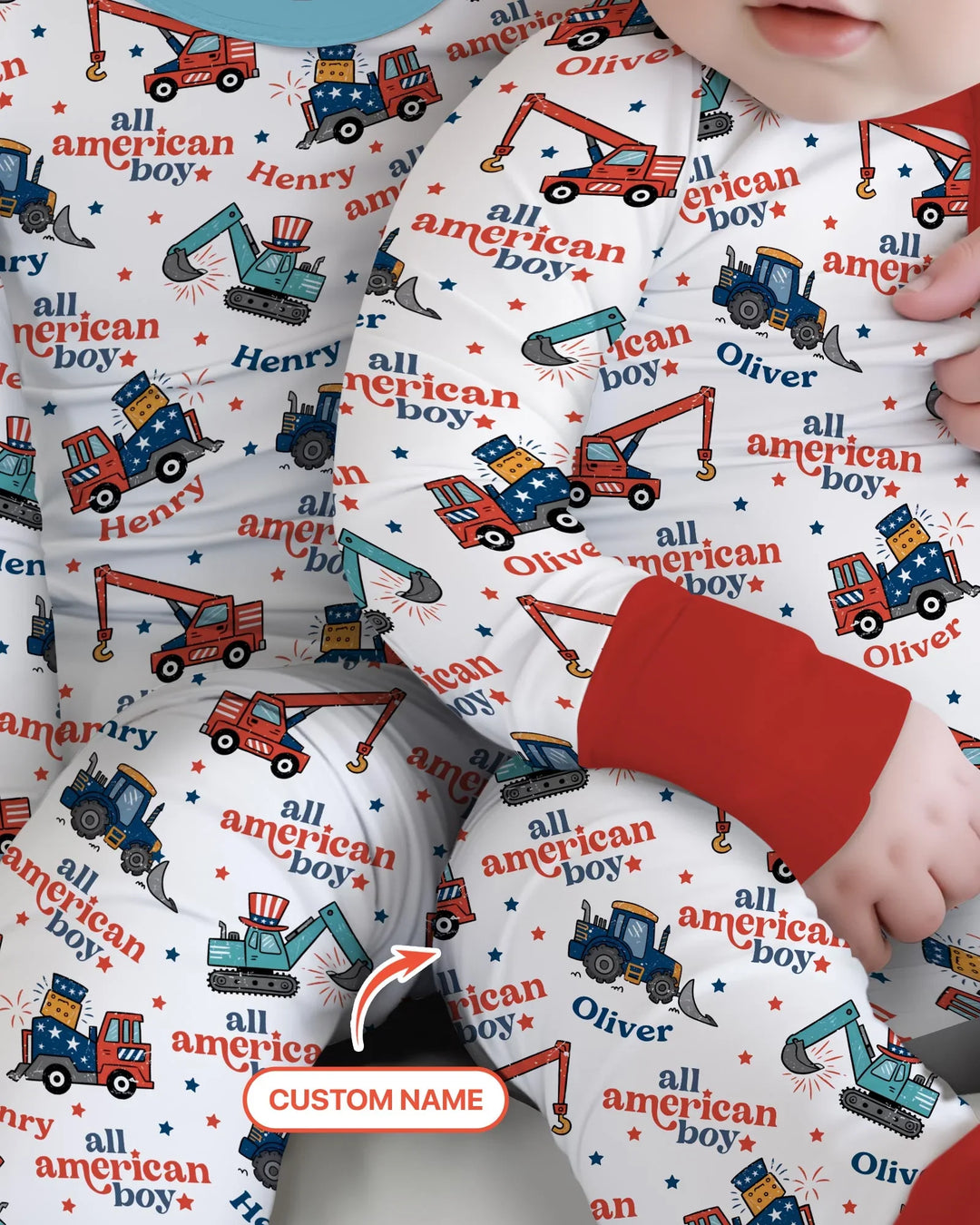 Custom Name All-American Boy Bamboo Convertible Zippy