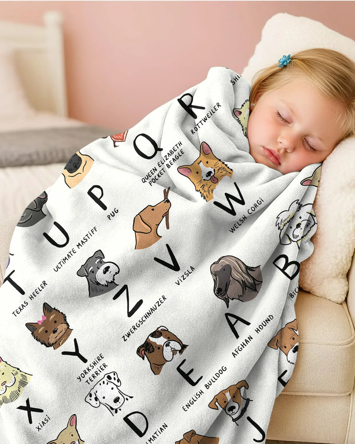 Funny Dogs Alphabet Bamboo Blanket