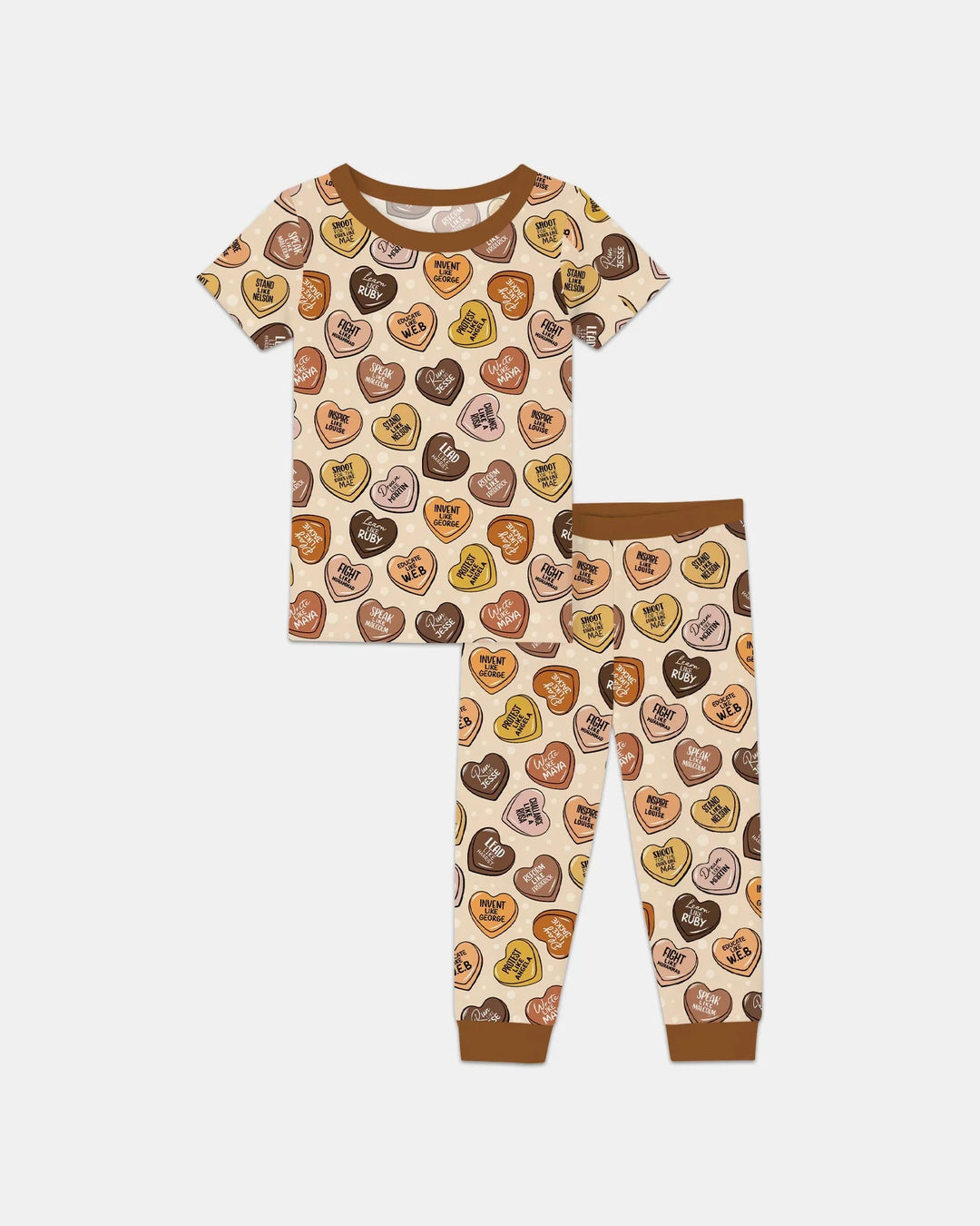 Black Month History Family Matching Bamboo Two Piece Short Sleeve Pajama Set