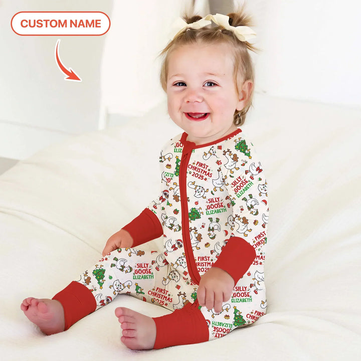 Custom Name "Silly Goose" Convertible Zippy (Red) , Custom Name "Silly Goose" Convertible Zippy (Red) - 0-3M