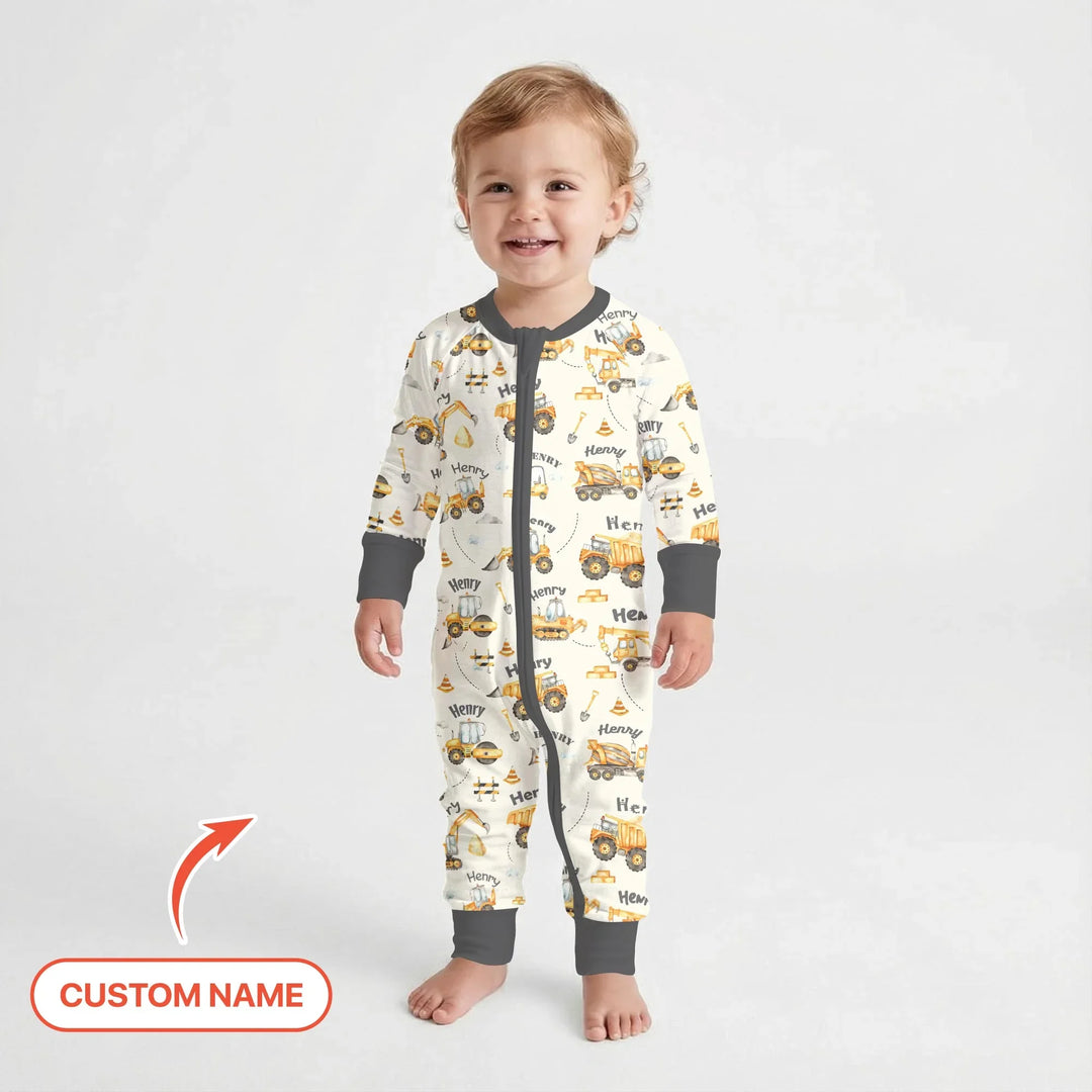 Constructions Machines Custom Name Bamboo Convertible Zippy