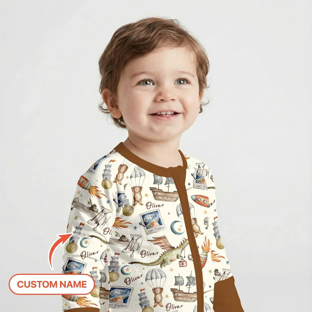 Adventure Dreams Custom Name Bamboo Convertible Zippy
