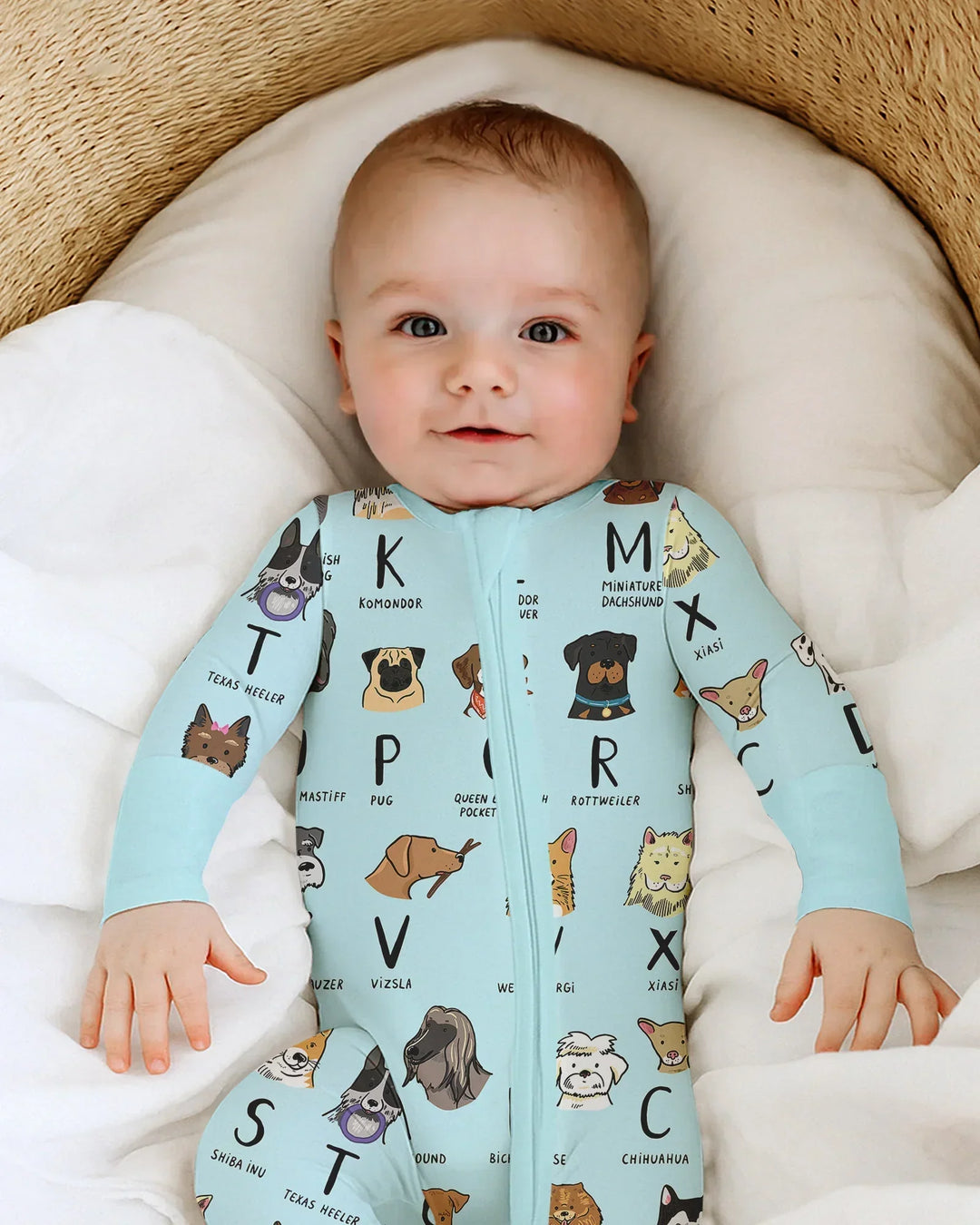 Funny Dogs Alphabet Bamboo Convertible Zippy