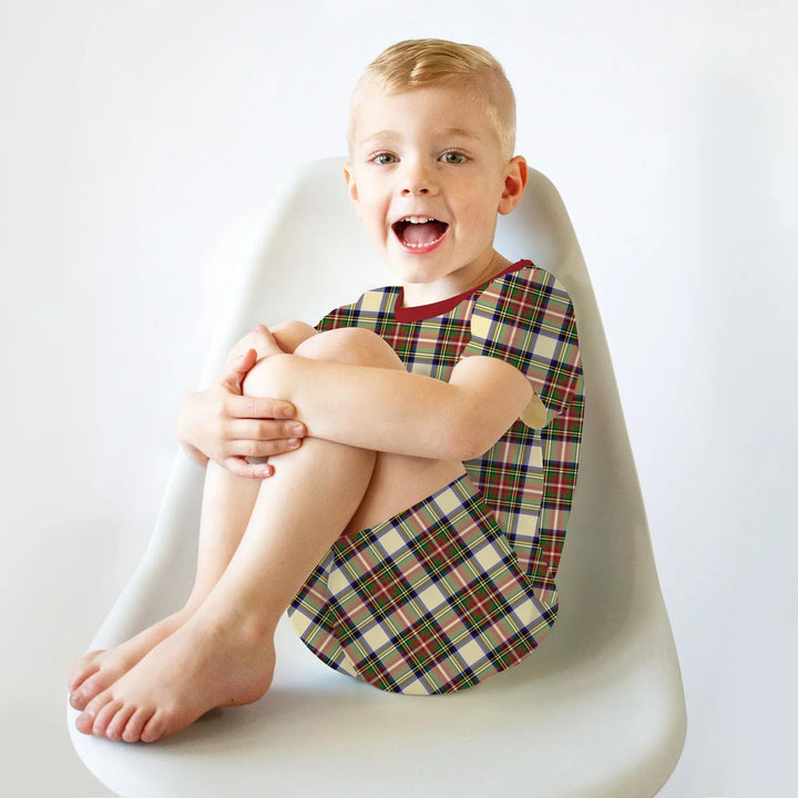 Cozy Evergreen Plaid Bamboo Two Piece Short Sleeve Shorts Pajama Set