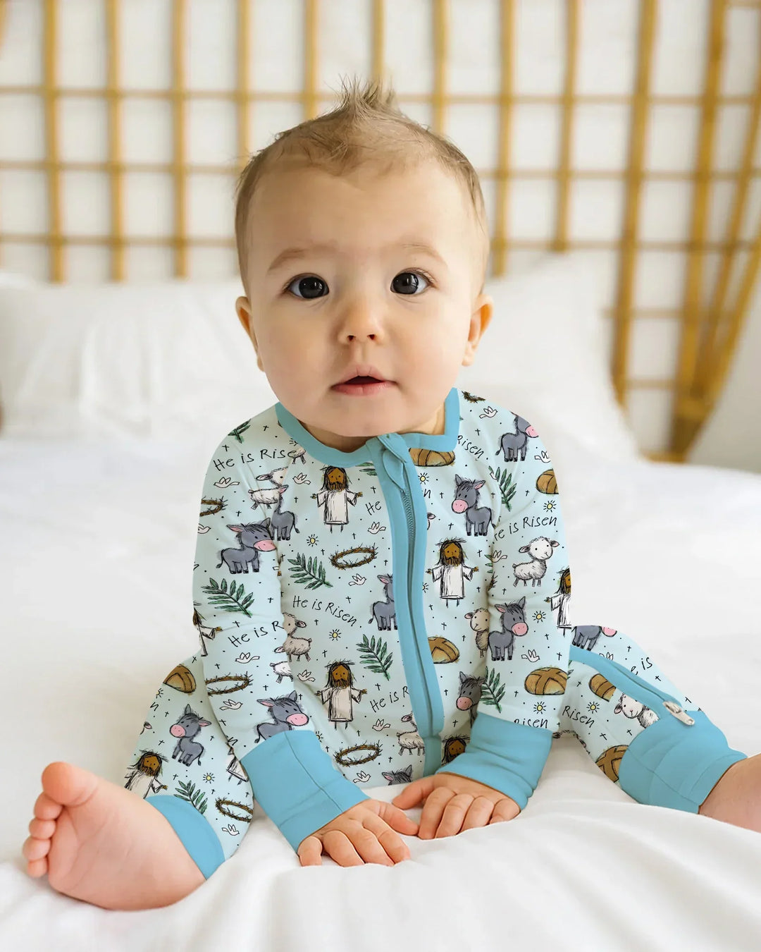 He Is Risen Easter Family Matching Bamboo Convertible Zippy