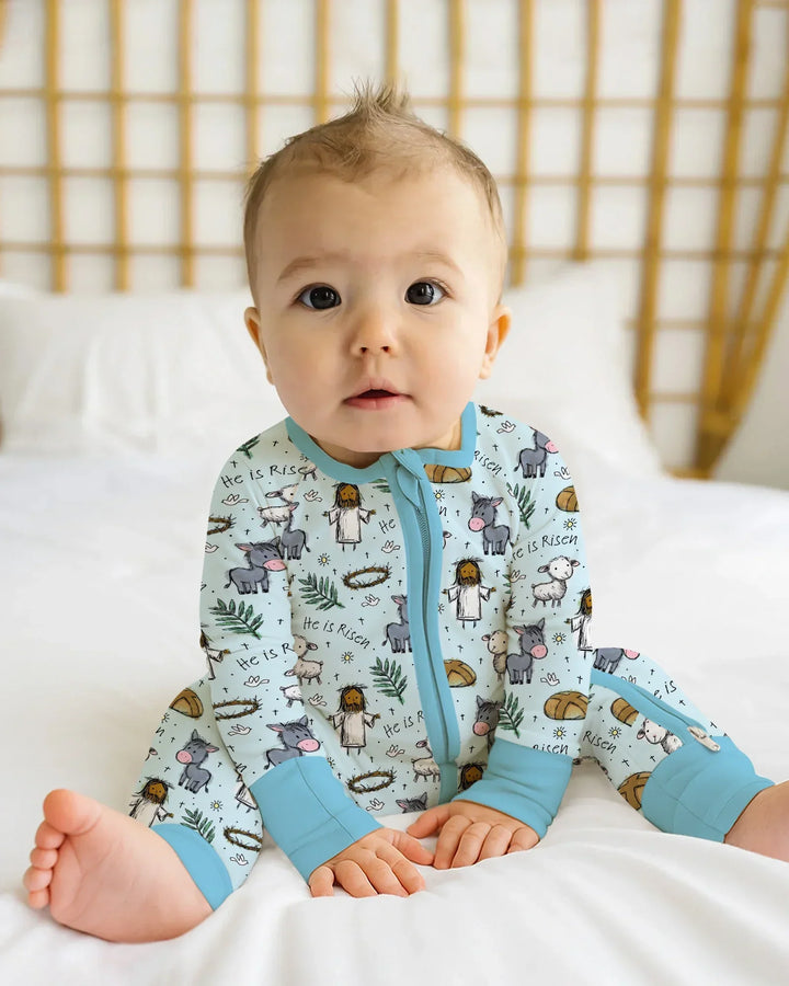 He Is Risen Easter Family Matching Bamboo Convertible Zippy