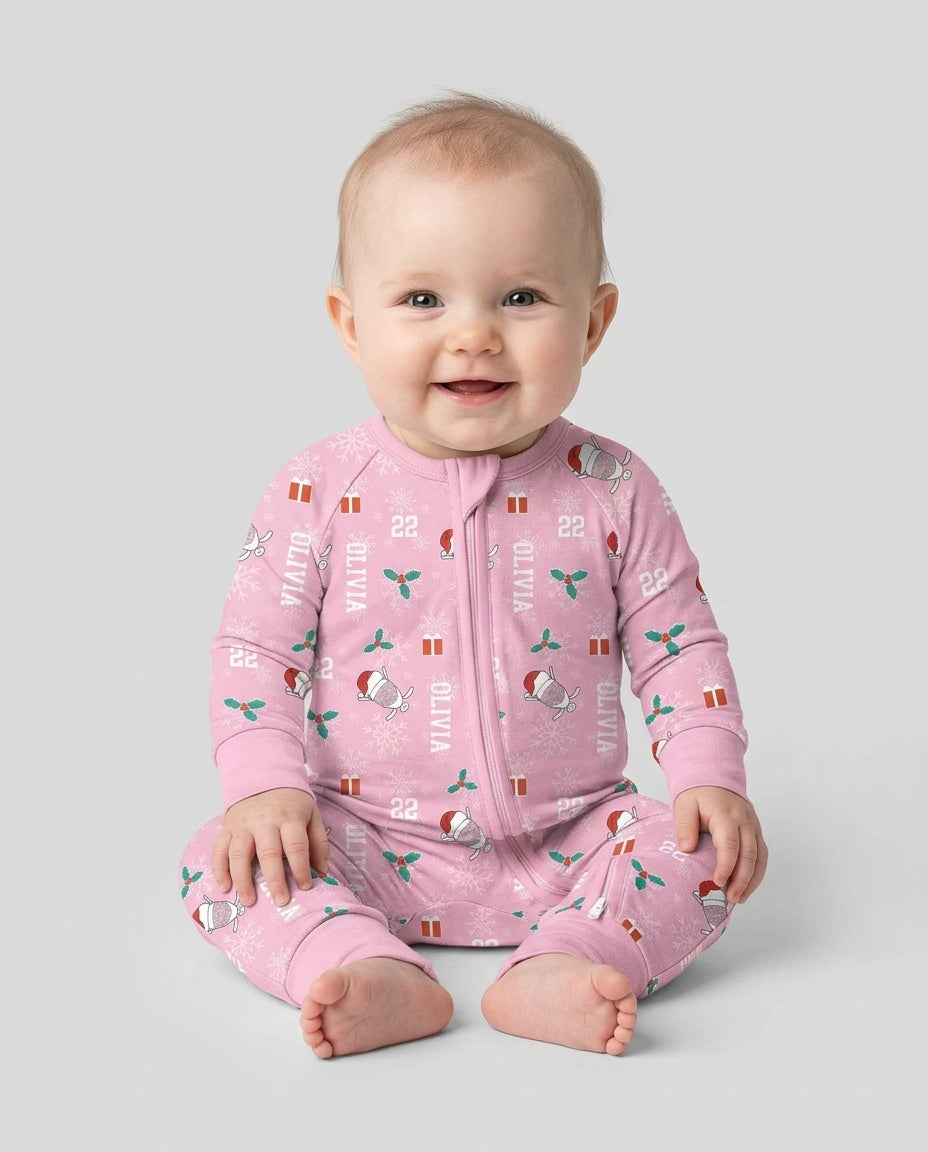 Custom Name Hockey Holiday Bamboo Convertible Zippy