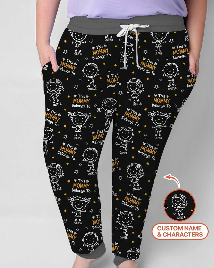 Custom Name "This Mommy Belongs To" Doodle Bamboo Women Pajama Set