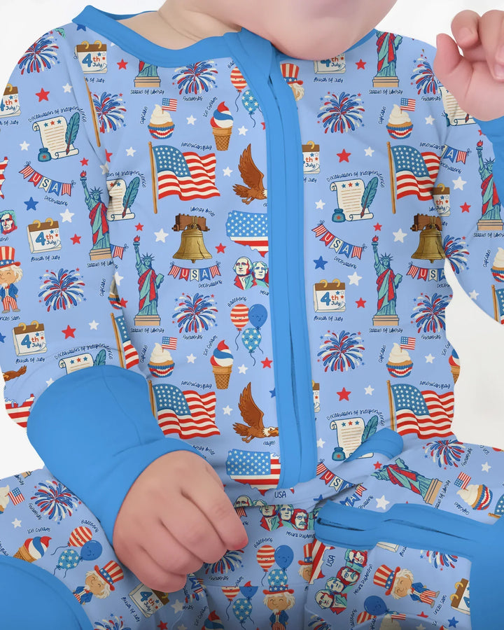 Hand Drawn Patriotic Iconic Bamboo Convertible Zippy