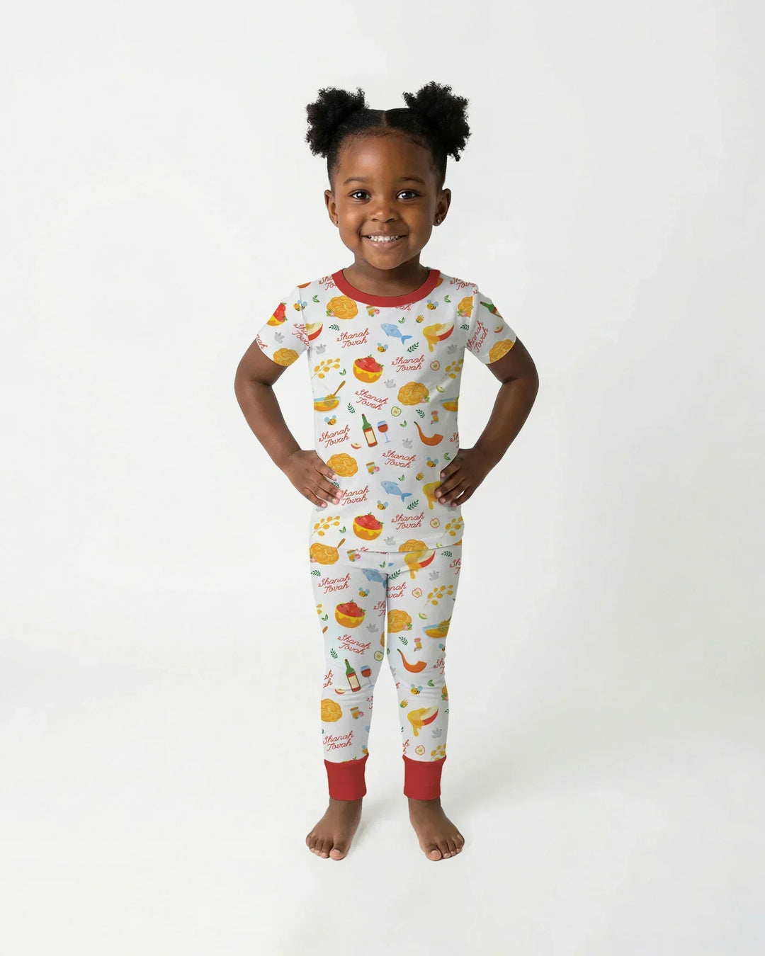 Shanah Tovah Family Matching Bamboo Two Piece Short Sleeve Pajama Set