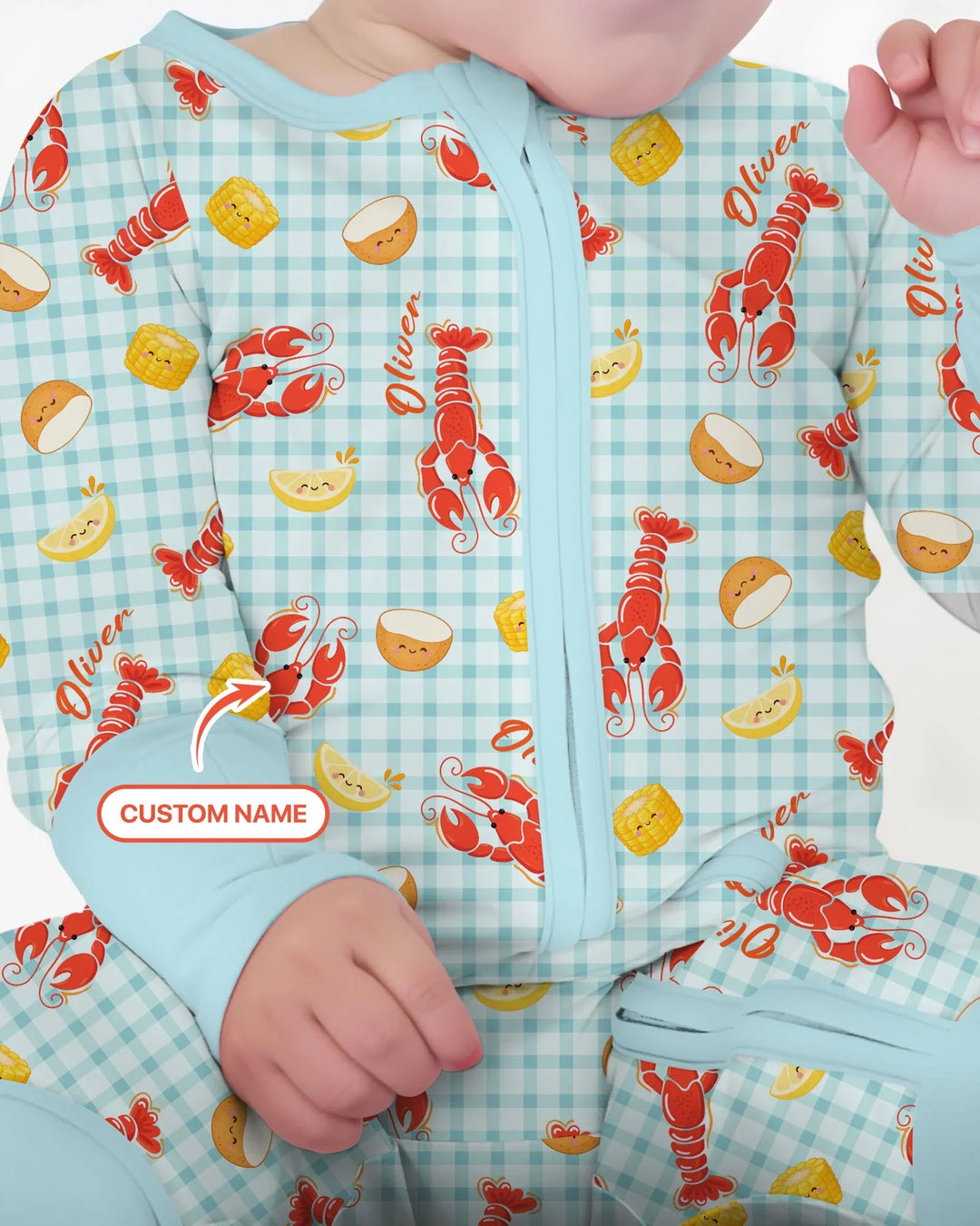 Custom Name Preppy Crawfish Season Bamboo Convertible Zippy