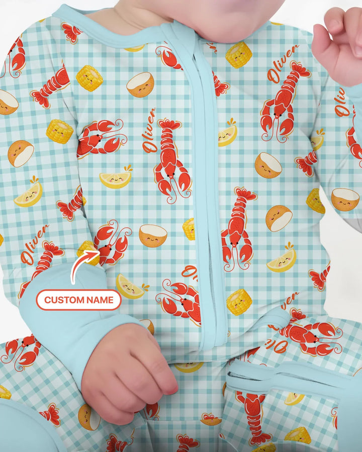 Custom Name Preppy Crawfish Season Bamboo Convertible Zippy