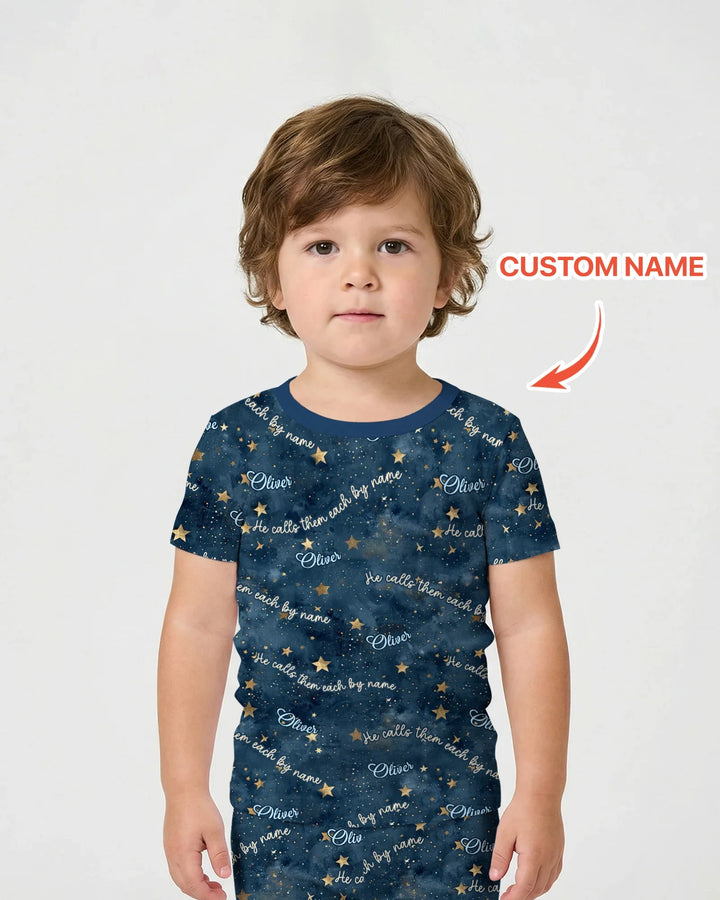 Called By Name — Personalized  Bamboo Two Piece Short Sleeve Shorts Pajama Set