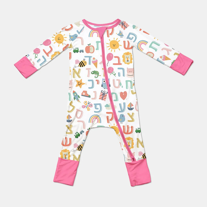 Hebrew Alphabet Convertible Zippy , Hebrew Alphabet Convertible Zippy - 0-3M / Pink
