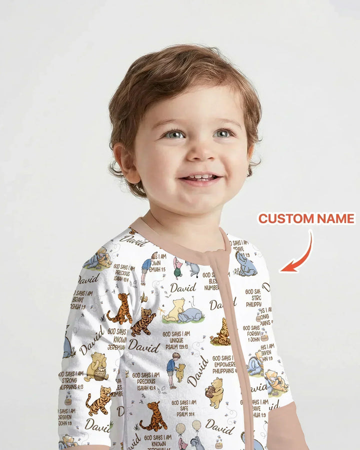 Custom Name God Says I Am Classic Bear Bamboo Convertible Zippy