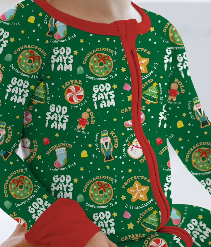 Merry Christmas God Says I Am Boy Convertible Zippy , Merry Christmas God Says I Am Boy Convertible Zippy - 0-3M