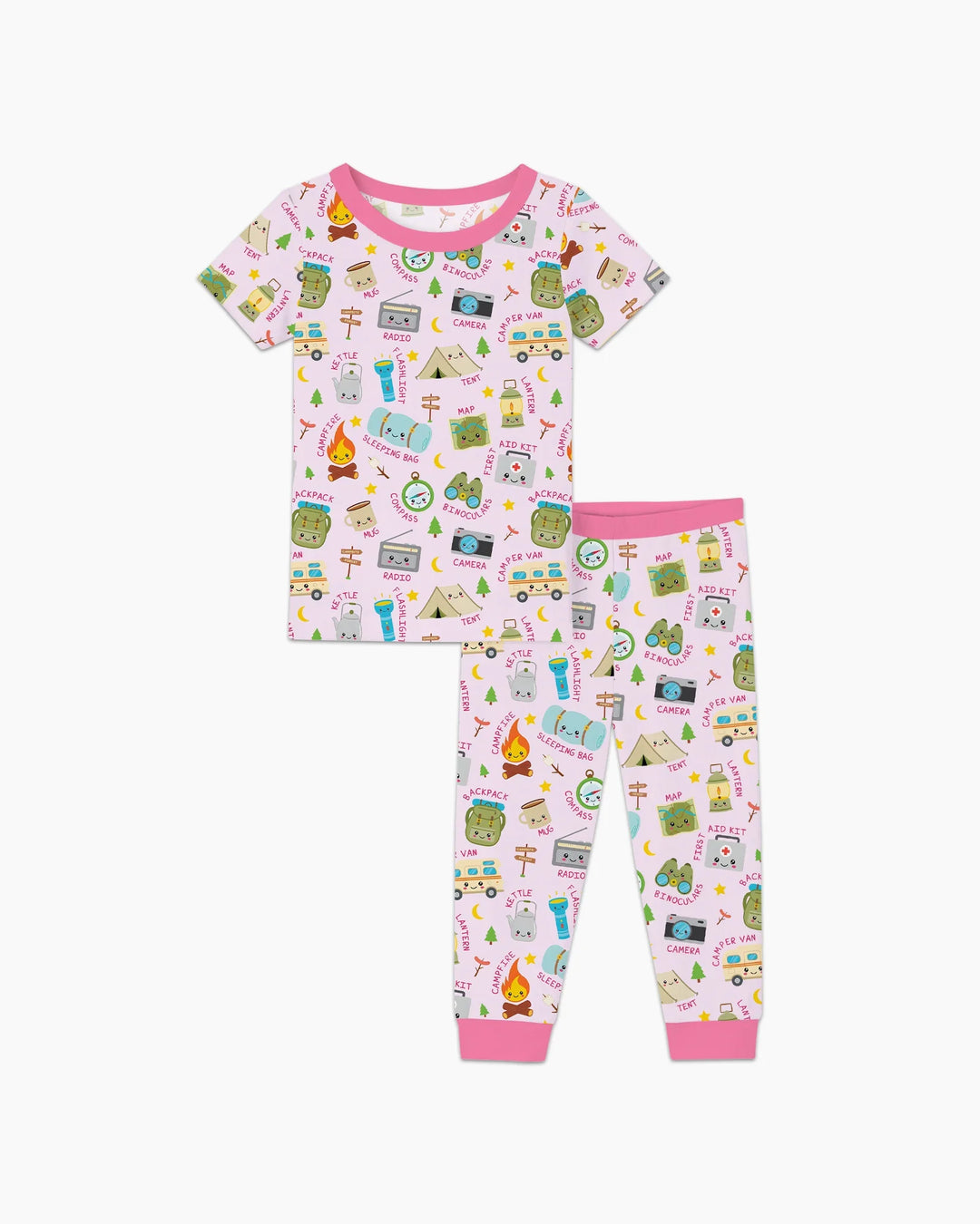 Little Camp Adventure Family Matching Two Piece Short Sleeve Pajama Set