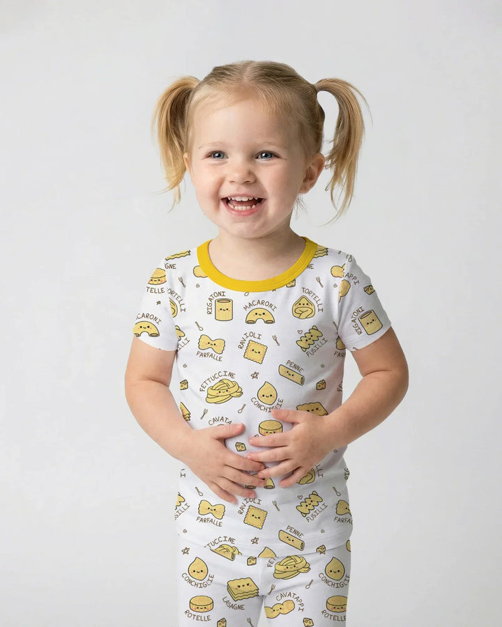 Kawaii Pasta Bamboo Two Piece Short Sleeve Pajama Set