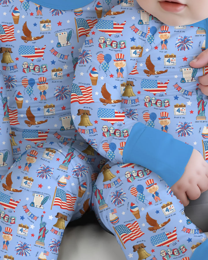 Hand Drawn Patriotic Iconic Bamboo Convertible Zippy