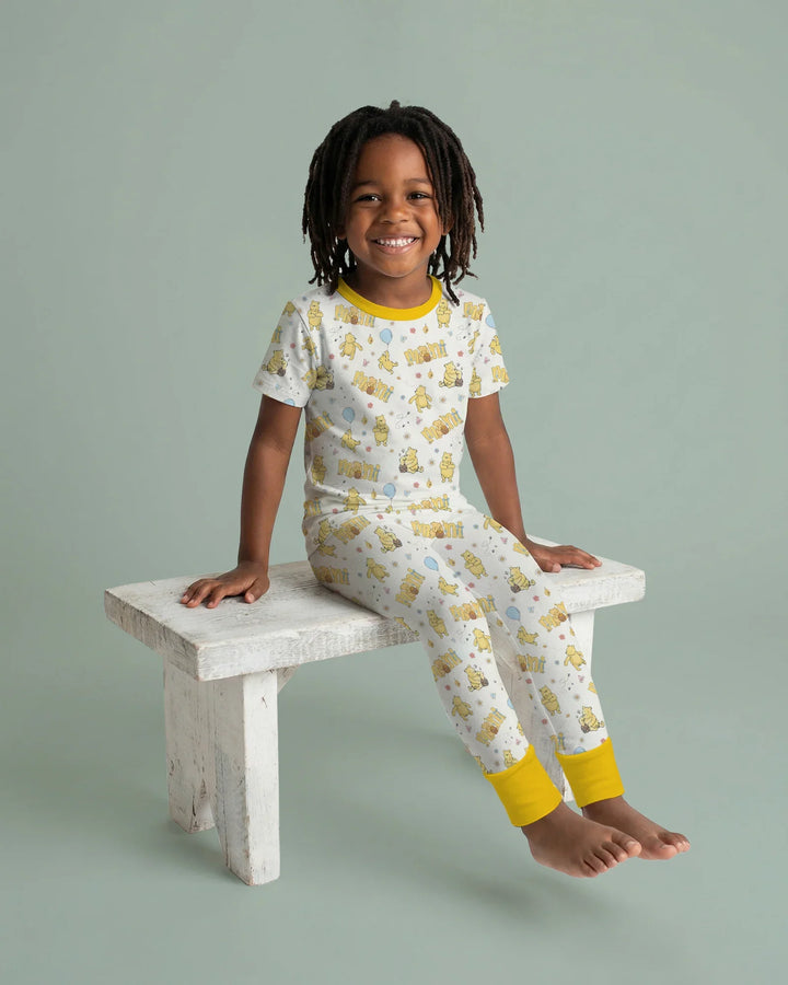 Mama & Mini Honey Bear Bamboo Two Piece Short Sleeve Pajama Set