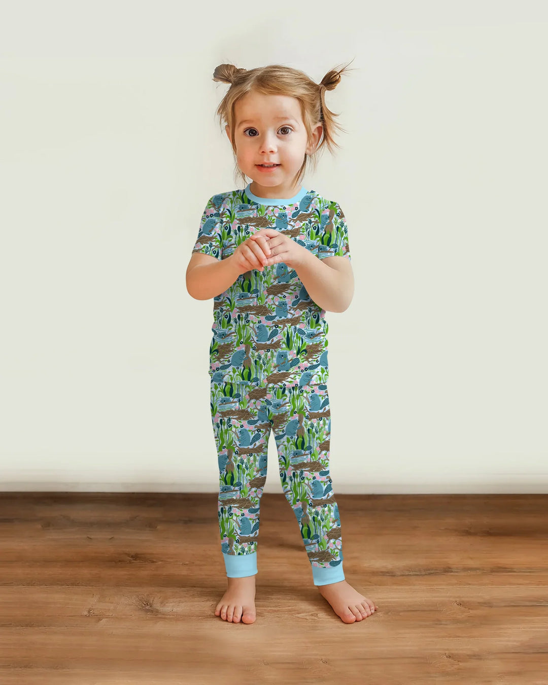 Little Dam Builders Bamboo Two Piece Short Sleeve Pajama Set