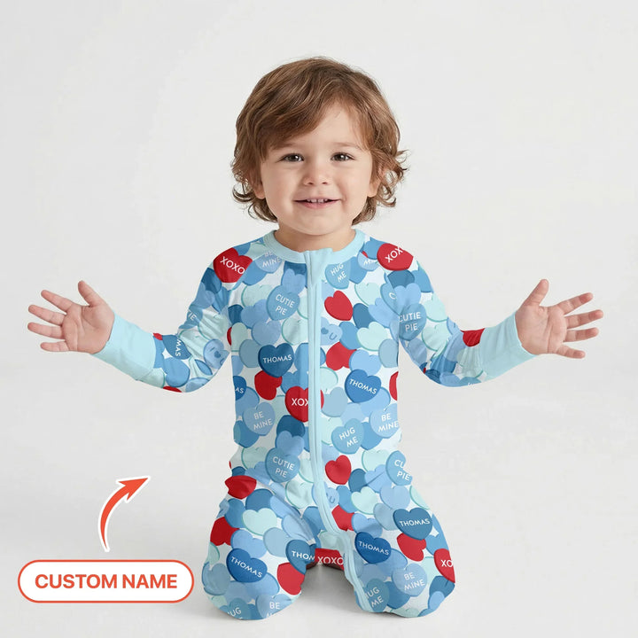 Valentine Candy Crush Family Matching Bamboo Convertible Zippy