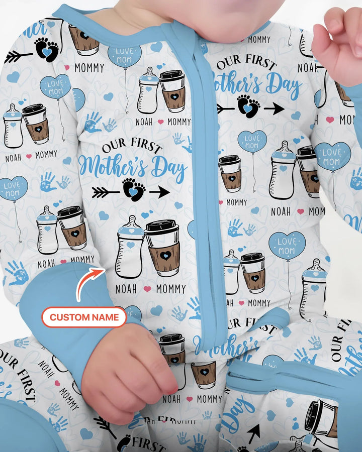 Custom Name First Mother's Day Drink Bamboo Convertible Zippy