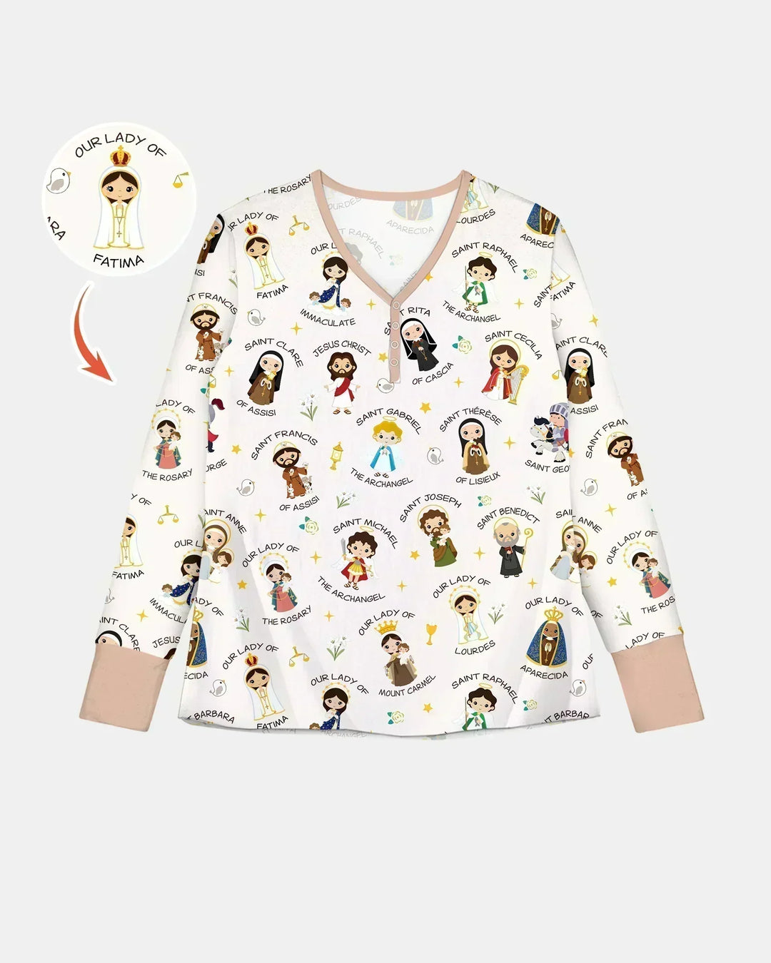 Pray For Us Family Matching Bamboo Women Pajama Set