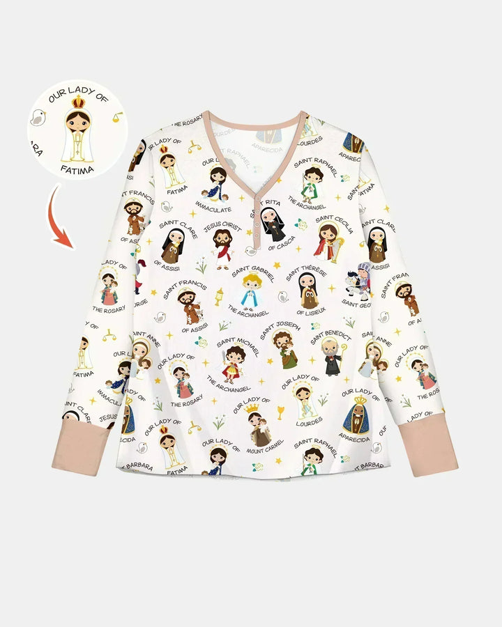 Pray For Us Family Matching Bamboo Women Pajama Set