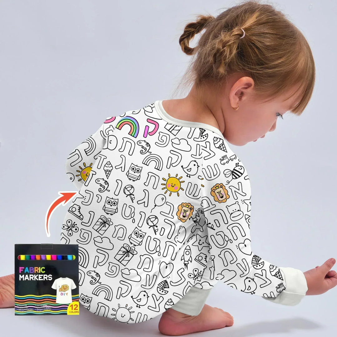 Hebrew Alphabet Colorable Bamboo Convertible Zippy