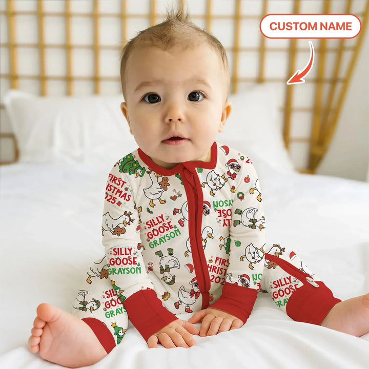 Custom Name "Silly Goose" Convertible Zippy (Red) , Custom Name "Silly Goose" Convertible Zippy (Red) - 0-3M