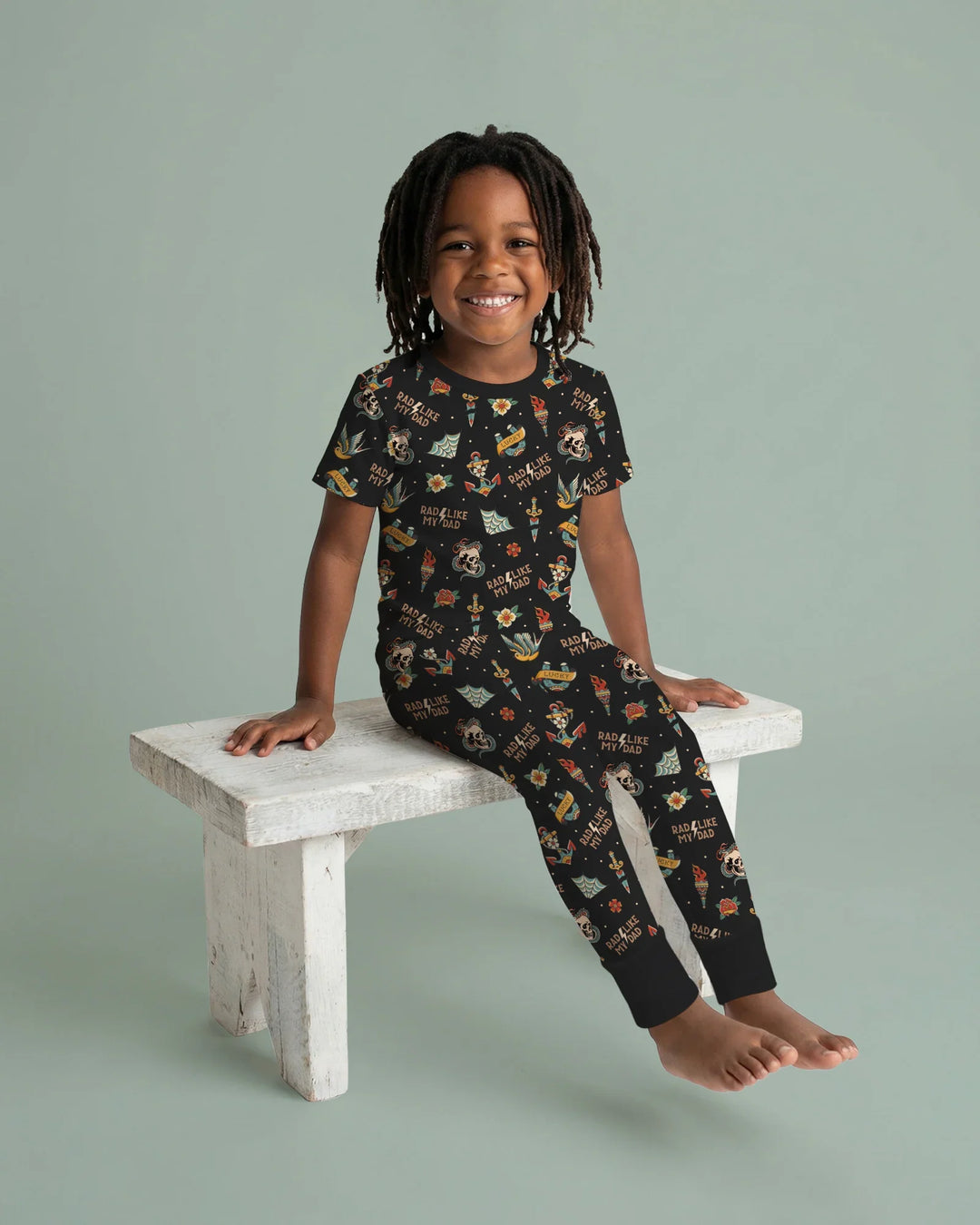 Rad Dad Society Daddy & Me Matching Bamboo Two Piece Short Sleeve Pajama Set