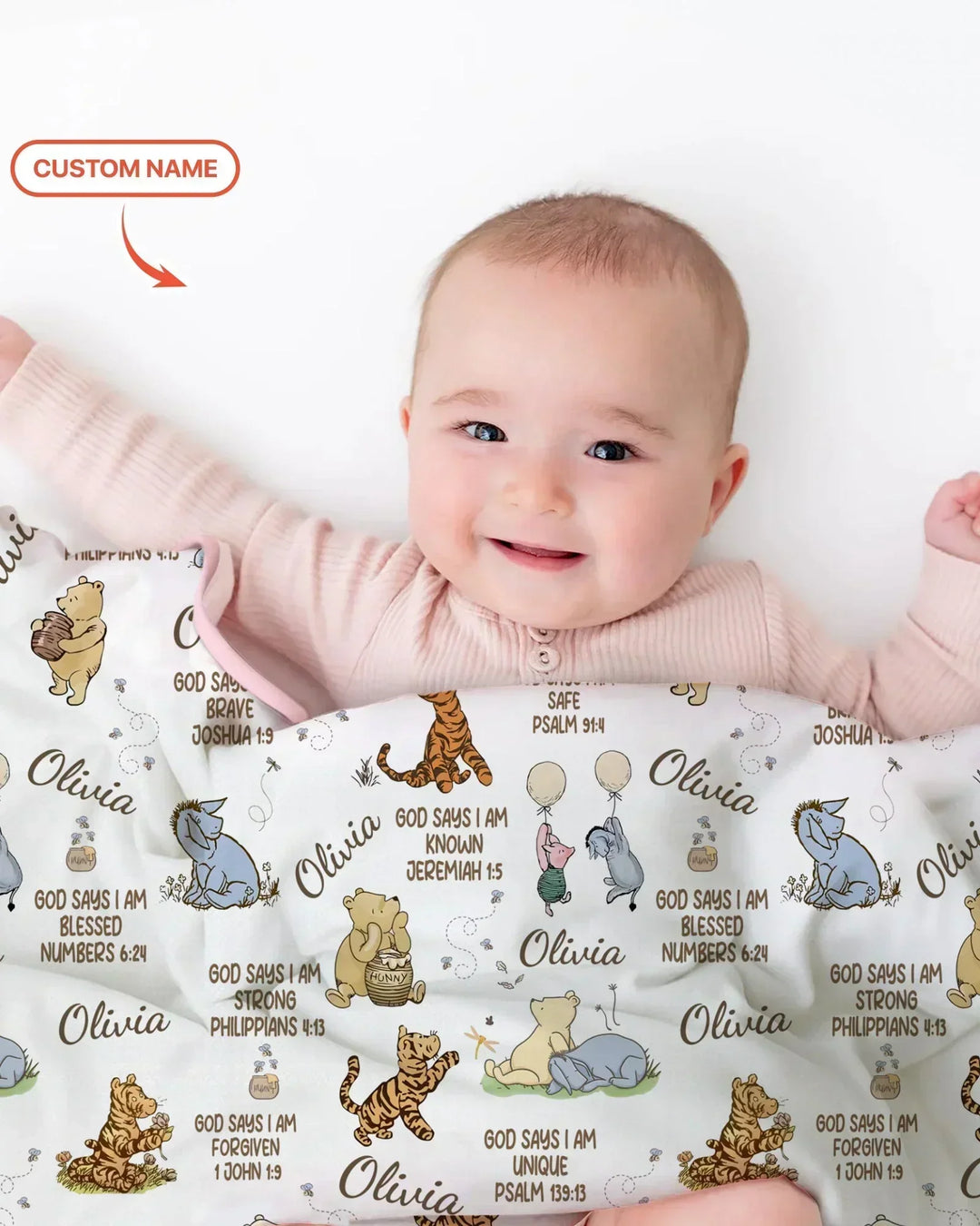 Custom Name God Says I Am Classic Bear Bamboo Blanket