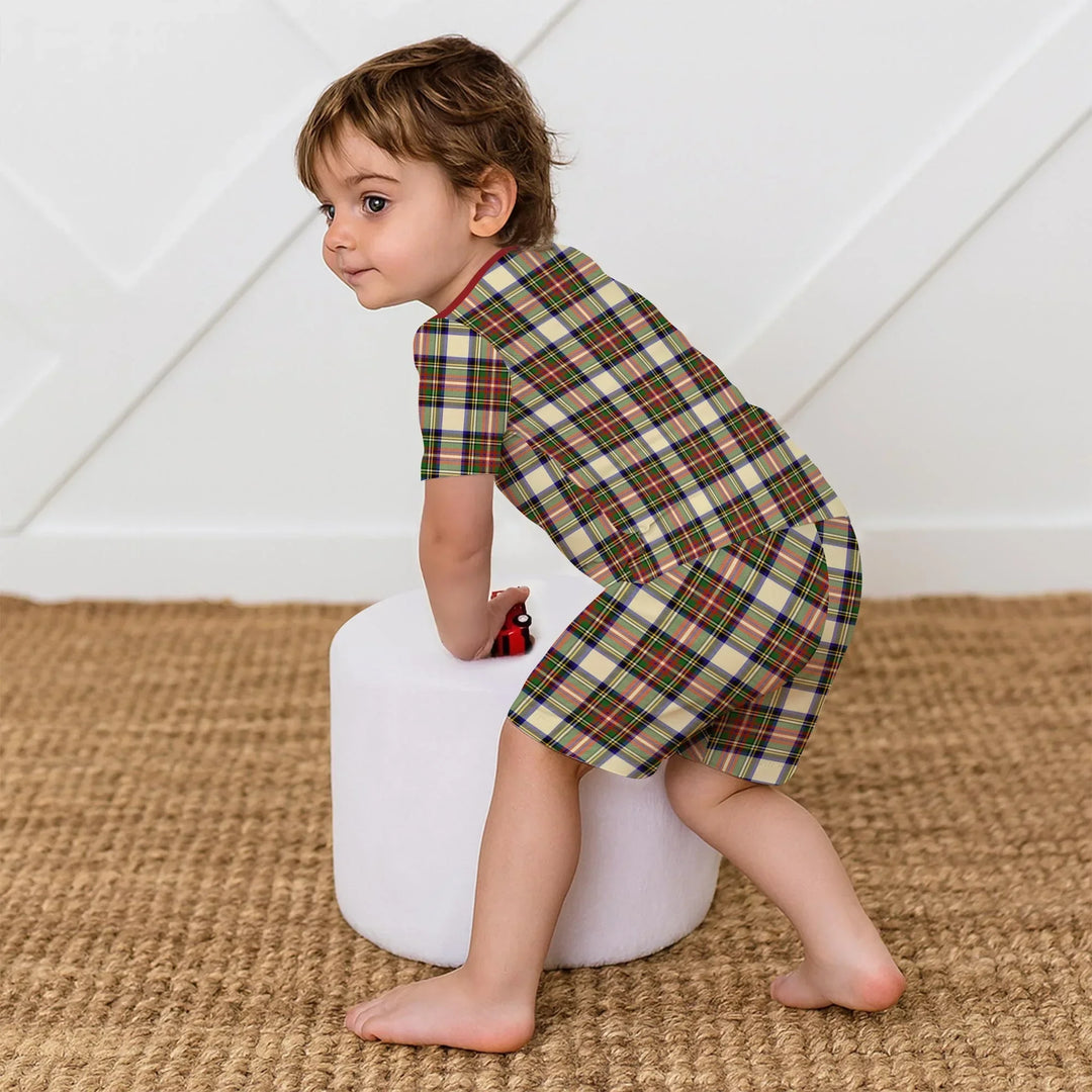 Cozy Evergreen Plaid Bamboo Two Piece Short Sleeve Shorts Pajama Set