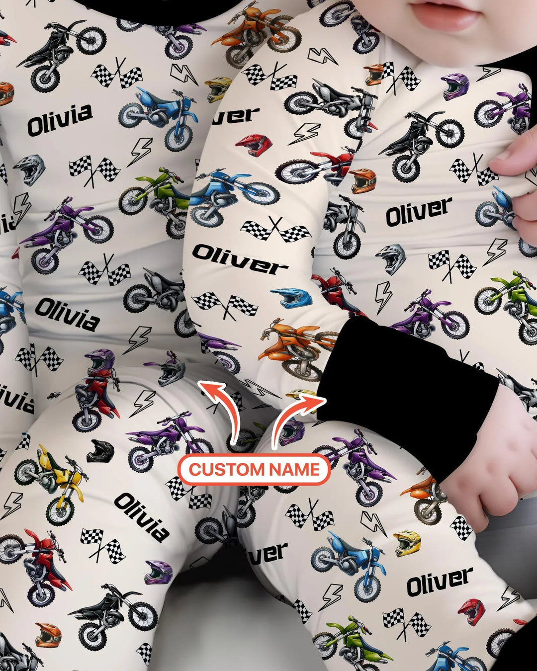 Custom Name Little Dirt Bike Rider Bamboo Convertible Zippy